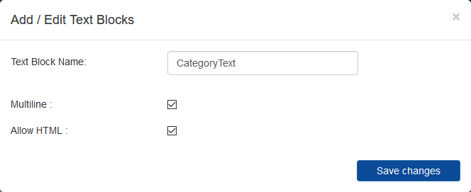 Text Blocks – Manage setup of text blocks – Catalog Tips